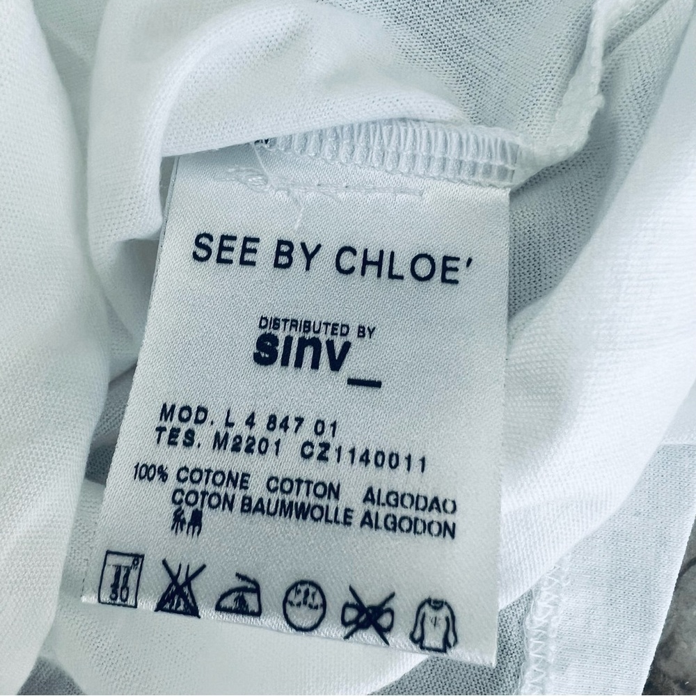 See by Chloe White Sleeveless/Tank Shirt Top size 38 USA 2 Small - Picture 8 of 16